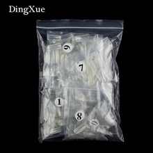 Женские прозрачные накладные ногти DingXue, 500 шт, французский/полупрозрачный/полностью накладные ногти, искусственные ногти, акриловые инструменты для маникюра G005 2024 - купить недорого