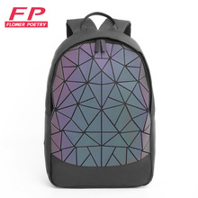 Fashion Women Backpack Men Geometric Luminous Backpack 2019 New Folding Travel Bags For School Back Pack Holographic Backpacks 2024 - buy cheap