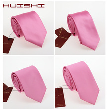 HUISHI-Corbata Rosa impermeable de microfibra para hombre, corbatas de seda de 6cm y 8cm para boda, fiesta, negocios, novedad 2024 - compra barato