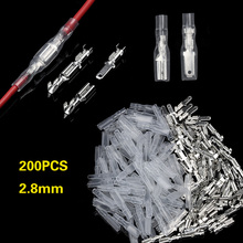 100Pcs Silver Crimp Spade Terminals Kit 2.8/4.8/6.3mm Female/Male Connectors with 100Pcs Insulated Sleeves 22-16 AWG 2024 - buy cheap