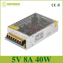 Interruptor de fonte de alimentação, alta qualidade, 5v, 8a, 40w, para tira de led ac 110-240v, entrada para dc 5v, frete grátis