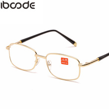 Iboode óculos de leitura com lentes de vidro, óculos unissex de leitura com lentes de metal retrô, para presbiopia de + 2021 a + 1.0, tipo lupa 2024 - compre barato