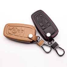 Top layer leather Genuine Leather car key cover For Ford Mondeo Edge Car wallet 100% leather car key case car keys accessories 2024 - buy cheap