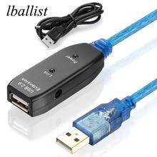 Lballist USB 2,0 Удлинительный кабель штекер-гнездо M/F Активный ретранслятор встроенный IC чипсет двойной экранированный 5 м 10 м 15 м 2024 - купить недорого