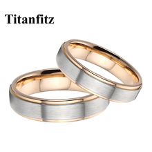 Alianças de amor clássicas compromisso de casamento, conjunto de anéis de casal homens e mulheres presente de aço inoxidável de titânio 2024 - compre barato