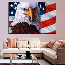 HD Печатный домашний декор модульные картины живопись 1 шт. Американский Флаг Орел гостиная настенный плакат современный холст Рамка 2024 - купить недорого