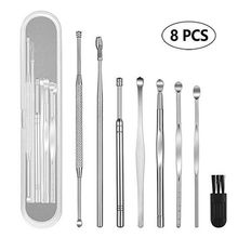 8pcs/set Ear Wax Pickers Stainless Steel Earpick Wax Remover Curette Ear Pick Cleaner Ear Cleaner Spoon Care Ear Clean Tool 2024 - buy cheap