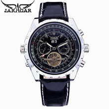 New JARAGAR Fashion CHRO AUTO Mechanical Watches Mens Auto Leather Men's Watch Wristwatch 2024 - buy cheap