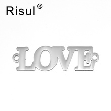 Risul Love Charm pendant Customized words for women girl Mirror polish Stainless steel  wholesale 100pcs 2024 - buy cheap