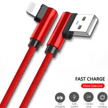 2.4A 90 Degree Elbow Micro USB Cable Fast Charging Data Cable for iphone xs Samsung Edge Xiaomi Mobile Phone USB Charging Cord 2024 - buy cheap