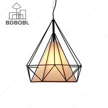 BDBQBL Modern Birdcage Pendant Lights Iron Minimalist Retro Pyramid Pendant Lamp Metal Cage Light Loft Hanglamp With LED Bulb 2024 - buy cheap