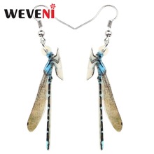 WEVENI Acrylic Elegant Dragonfly Earrings Drop Dangle New 2018 Trendy Insect Jewelry For Women Girls Female Hot Gift Wholesale 2024 - buy cheap