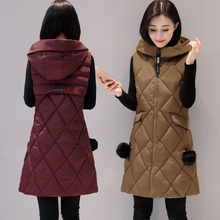 2018 fashion Winter vest Warm Parkas plus size Overcoat women down vest with hood long coat 3xl 4xl women coats and jackets 2024 - buy cheap