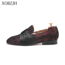 2019 Men New Dress Shoes Handmade Leisure Style Wedding Party Shoes Men Flats Leather Red Loafers Shoes Big Size Shoes 2024 - buy cheap