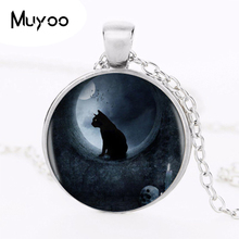 Cat Logo Pendant Necklace Different Styles Moon Charm Handmade Round Necklace For Women Men Round Photo Necklace HZ1 2024 - buy cheap