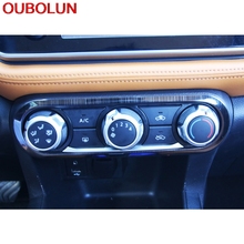OUBOLUN-cubierta Interior para Nissan Kicks, panel de acero inoxidable, interruptor de ajuste de aire acondicionado, 2016, 2017, 2018 2024 - compra barato