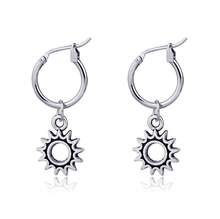 1 Pair Fashion Retro Exquisite Small Sun Gear Round Hoop Earrings Ancient Metal Color Circle Personality Earrings For Women E63 2024 - buy cheap