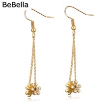 BeBella 2 colores mujeres forma de flor cristal colgantes pendientes hechos con cristal checo 2024 - compra barato