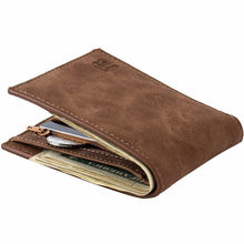 2019 New Style Simple Fashion Slim PU Leather Short Wallet Folding Men Male Premium Solid Zipper Wallet Card Holder 2024 - buy cheap