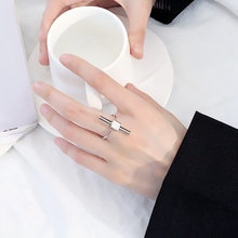 SR: FINEJ moda Simple una palabra forma anillo geométrico Oro Negro Plata Color anillo para las Mujeres Partido joyería regalo Accesorios 2024 - compra barato