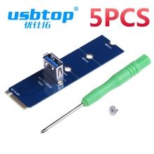 Usbtop врубовая машина специального назначения M.2 NGFF на PCI-E PCIe канал USB3.0 адаптер M2 USB 3,0 Riser Card для BTC Майнер 2024 - купить недорого