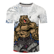 Likar fly (likar fly) camiseta rússia, camiseta masculina de urso, bandeira russa, camisetas 3d de anime, roupas de lazer 3d 2024 - compre barato