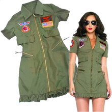 Adult Women Sexy Pilot Costume Halloween Army Solider Female Police Officer Cosplay Pilot Fancy Dress 2024 - buy cheap