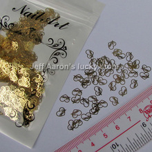 Heart Shape gold nail art decorations design 3d metal metallic nail stickers drop shipping 2024 - buy cheap