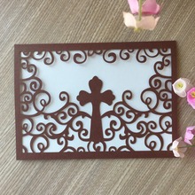 30Pcs Lace Cross Pattern Card For Baby Shower Baptism Birthday Christening Easter Decoration wedding Invitation Invitaiton Card 2024 - buy cheap