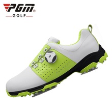 Nova chegada pgm sapatos de golfe masculino botões fivela à prova dwaterproof água tênis formadores deslizamento resistente picos unhas sapatos de golfe d0473 2024 - compre barato