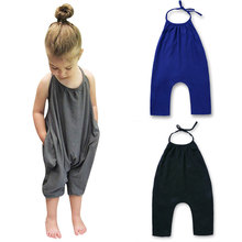 Fashion Kids Baby Girls Strap Cotton Romper Jumpsuit Harem Trousers Summer Toddler Girls Clothes 2024 - buy cheap