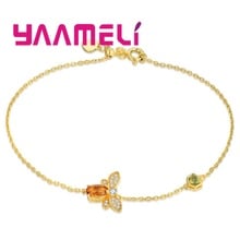 100% New Brand Classic Gold Color Bee Charm Bracelets & Bangles For Women Lady Yellowish Fashion Jewelry Accessory 2024 - buy cheap