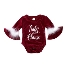Lovely Christmas Baby Girl Romper XMAS Santa Baby Claus Kids Girls Fur Romper Jumpsuit Lovely Playsuit Outfits Costume 2024 - buy cheap