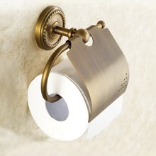 Toilet Paper Holder Wall Mounted Vintage Brass Bathroom Accessories Antique Brass Tissue Roll Paper Box BD642 2024 - buy cheap