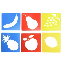 6 шт Пластик Fruite рисунок шаблон Трафареты линейки картины сделай сам для детей Новогодний подарок 2024 - купить недорого