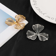 6 uds. De conectores filigrana con forma de flor hueca chapada en oro/rodio, artesanías de hierro para joyería DIY 2024 - compra barato