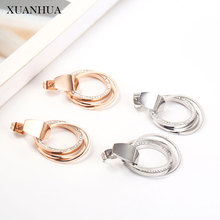 XUANHUA Stainless Steel Jewelry For Woman Vogue 2019 Rose Gold Drop Earrings For Women Bohemian Jewelry Accessories 2024 - buy cheap