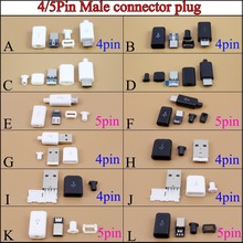 YuXi-conector macho YT2153B Micro USB de 4 / 5 pines, datos de soldadura en blanco y negro, interfaz de línea OTG, accesorios de cable de datos DIY 2024 - compra barato