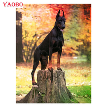 Full Square/Round Drill 5D DIY diamond painting"Doberman dog"Diamond Embroidery Cross Stitch diamond picture Home Decor Gift 2024 - buy cheap