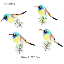 TIANXINYUE-Parches de pájaro oropela para coser en ropa, 10 Uds., 9,7x7,5 cm, apliques bordados DIY, pegatinas para bolsos de tela 2024 - compra barato