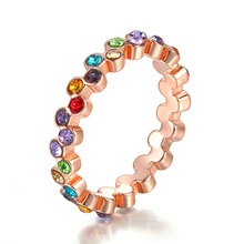 Женские винтажные кольца Dan's Element, разноцветные кольца из австрийского хрусталя, Подарок на годовщину, противоаллергенные кольца 2024 - купить недорого