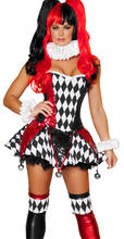 Отряд Самоубийц Харли Куинн костюм женский взрослый клоун цирк Джокер Косплей Карнавальный костюм на Хэллоуин 2024 - купить недорого