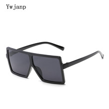 Ywjanp негабаритные солнцезащитные очки для женщин и мужчин, роскошные брендовые дизайнерские Винтажные Солнцезащитные очки для женщин и мужчин с большой оправой, черные очки UV400 2024 - купить недорого