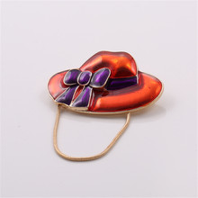 Free shipping The new drop glaze bowknot hat pectoral flower brooch sets 2024 - buy cheap