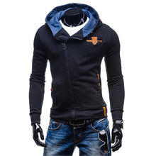 2016 New Arrival Personality Design Sleeve Sweatshirt Men Casual Inclined Zipper Men Hoodies Size M-2XL 2024 - buy cheap