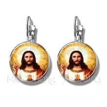 Pendientes de tuerca para regalo, aretes de la Virgen María, madre del bebé, Jesús, cristiano, católica, de silicona, Jesús 2024 - compra barato