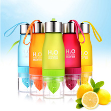 Botella de agua de jugo de limón H2O, 650ml, infusión de frutas, mezclador deportivo, botellas para beber agua sin BPA, tomate 2024 - compra barato