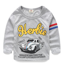 2021 Spring Children's Clothes Boys T-shirts Car Long Sleeve Cotton Baby Boy T-shirt For Boys Kids Clothes Causal Tshits Tops 2024 - buy cheap