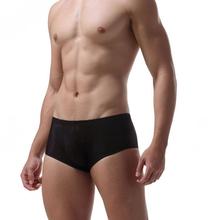 Nova cueca de seda sexy para homens, cueca transparente gay com elástico para homens 2024 - compre barato