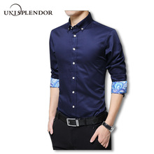 2020 Spring Autumn Men Business Dress Shirts Solid Long Sleeve Man Shirt Wedding Party Men's Clothing Plus Size Shirt YN10400 2024 - buy cheap